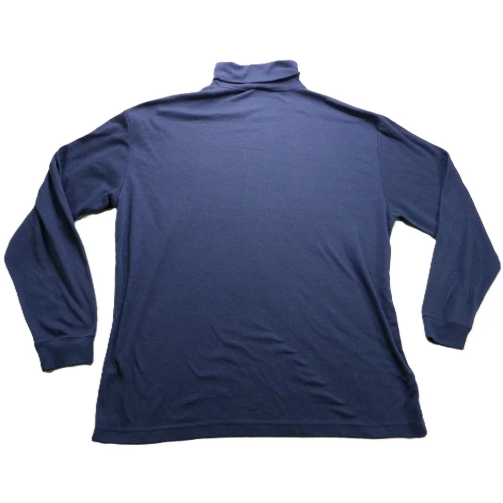 VTG 90s The North Face Turtleneck Base Layer Shirt XL Navy Blue Polyester USA LS